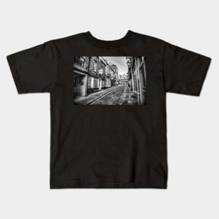 Castle Hill, Lincoln City, England, Black And White Kids T-Shirt